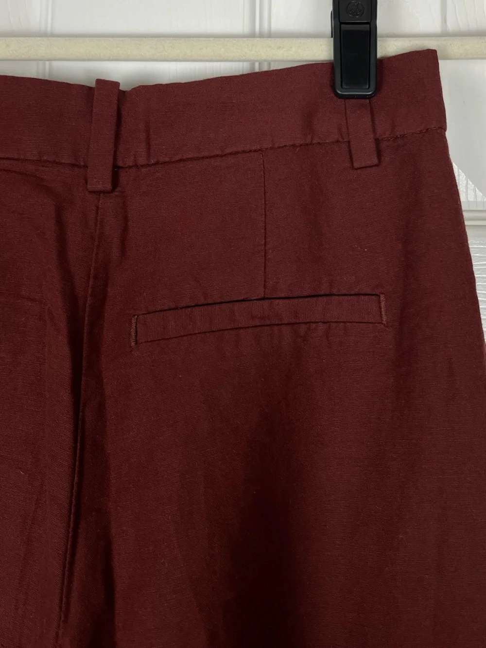 H&M Linen Blend Pleated Relaxed Wide Leg Trouser Pants Sz 2 Preppy Career